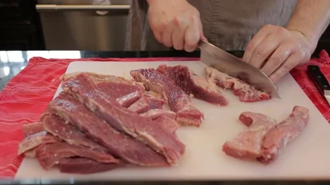 Cutting Meat Video stock 142216655