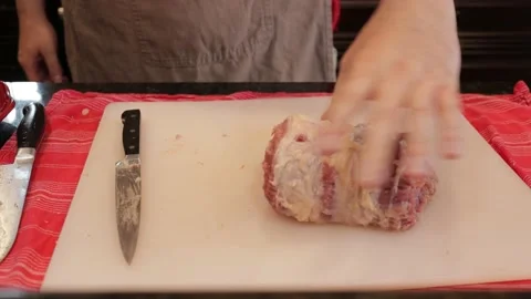 Cutting Meat Video stock 142217055