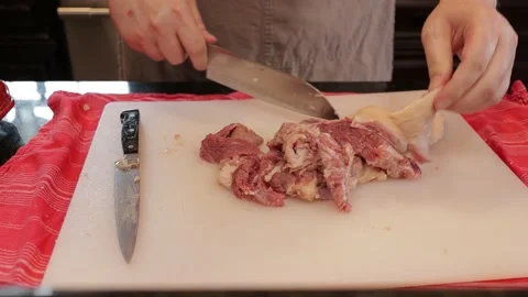 Cutting Meat Video stock 142217133