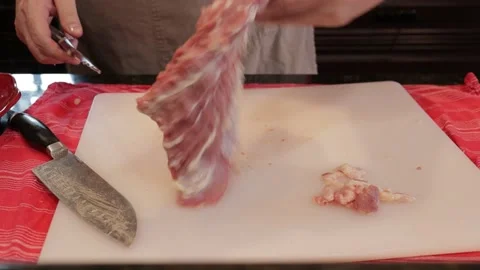 Cutting Meat Video stock 142219733