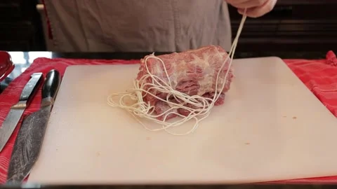 Cutting Meat Stock Footage 142219756