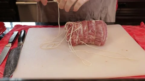 Cutting Meat Stock Footage 142221044