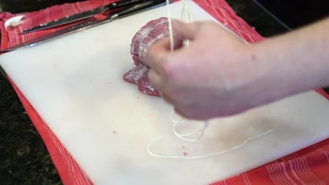 Cutting Meat Stock Footage 142224616
