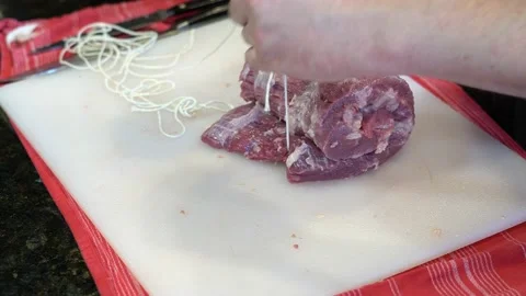 Cutting Meat Stock Footage 142224685