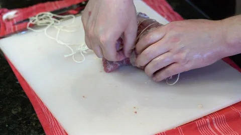 Cutting Meat Stock Footage 142224724