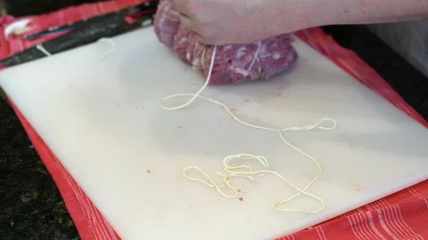 Cutting Meat Stock Footage 142226245