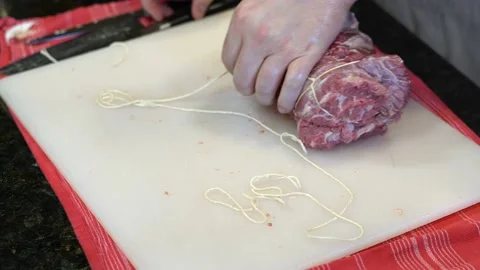 Cutting Meat Stock Footage 142226252