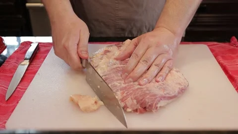 Cutting Meat Video stock 142228666