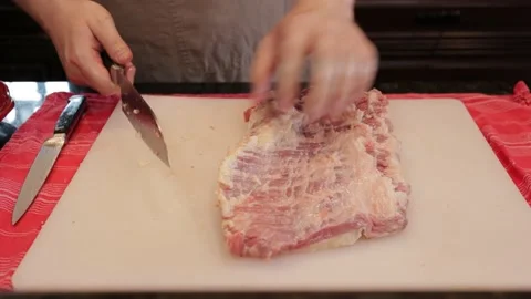 Cutting Meat Video stock 142228705