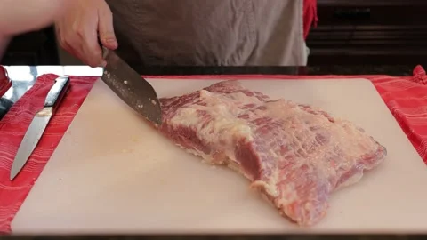 Cutting Meat Video stock 142229286