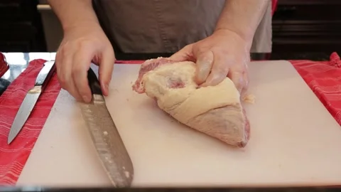 Cutting Meat Video stock 142229288