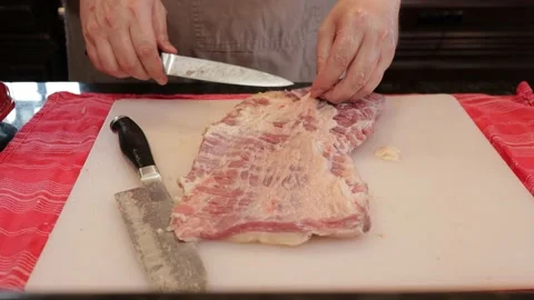 Cutting Meat Video stock 142229359