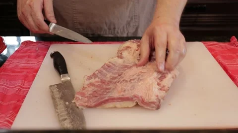 Cutting Meat Video stock 142229790