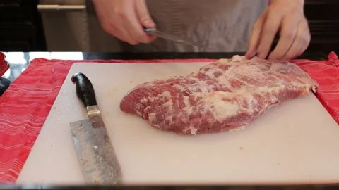Cutting Meat Video stock 142229824