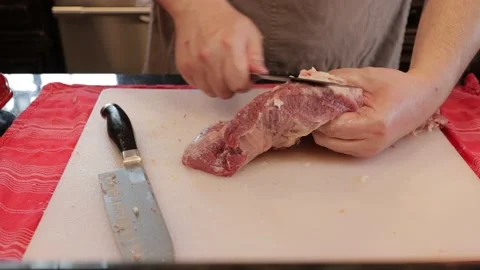 Cutting Meat Video stock 142229865