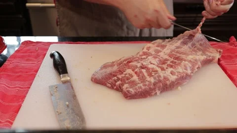 Cutting Meat Video stock 142230357
