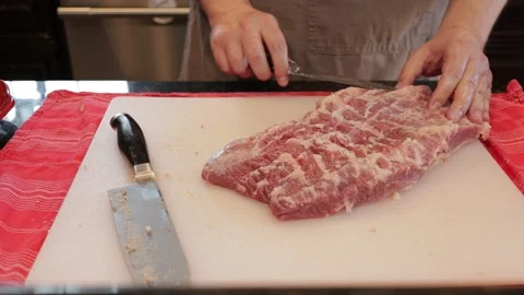 Cutting Meat Video stock 142230383