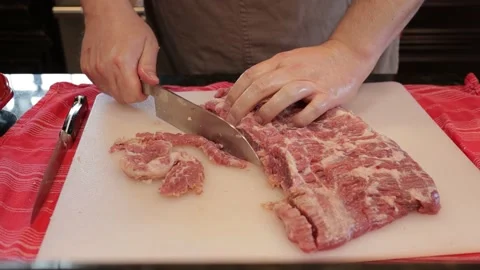 Cutting Meat Video stock 142231014