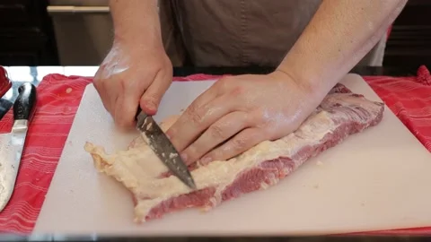 Cutting Meat Video stock 142231048