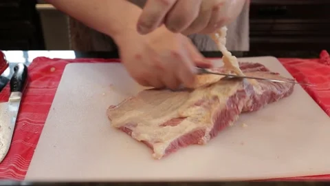 Cutting Meat Video stock 142241671