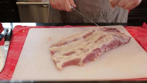 Cutting Meat Video stock 142241846