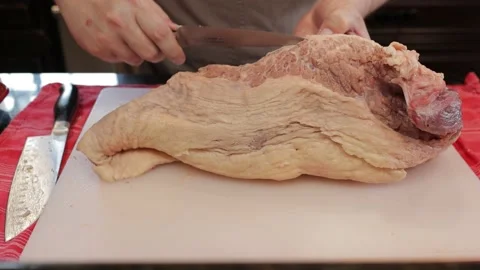 Cutting Meat Video stock 142242985
