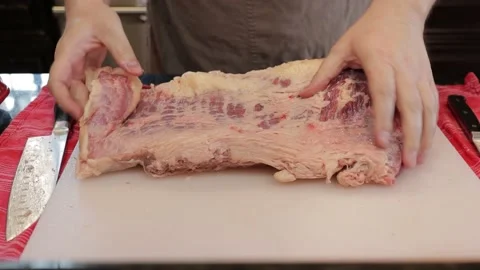 Cutting Meat Video stock 142243004
