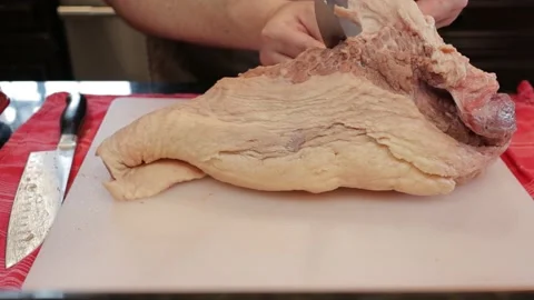Cutting Meat Video stock 142243035