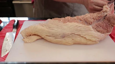 Cutting Meat Video stock 142243768