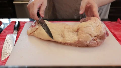 Cutting Meat Video stock 142245379