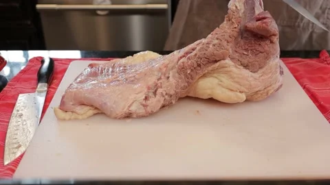 Cutting Meat Video stock 142245390