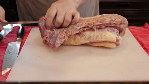 Cutting Meat Video stock 142245411