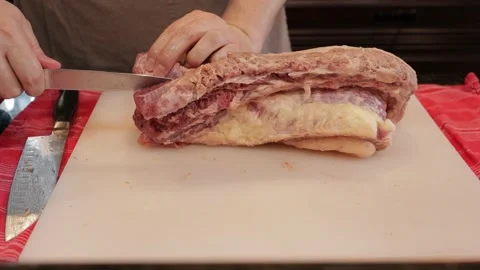 Cutting Meat Video stock 142246731