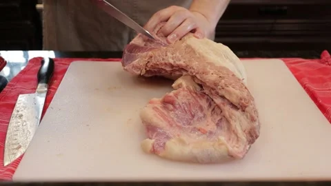 Cutting Meat Video stock 142246767