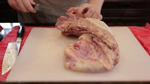 Cutting Meat Video stock 142246805