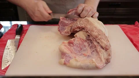 Cutting Meat Video stock 142246838