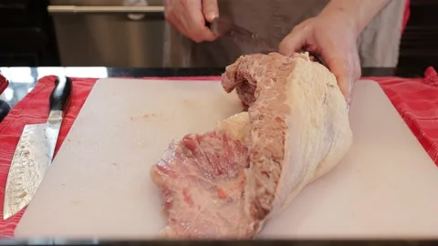 Cutting Meat Video stock 142248392