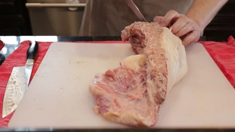 Cutting Meat Video stock 142248402