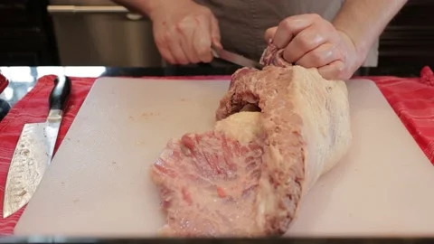 Cutting Meat Video stock 142248500
