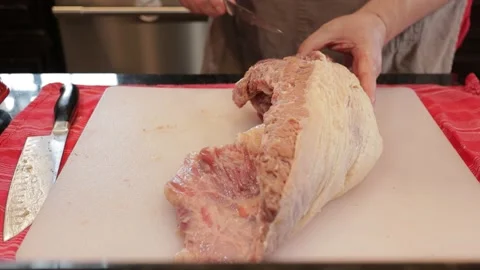 Cutting Meat Video stock 142248514