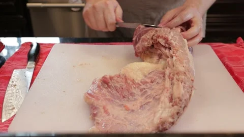 Cutting Meat Video stock 142248574