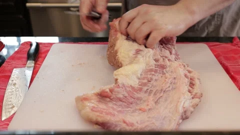 Cutting Meat Video stock 142250565