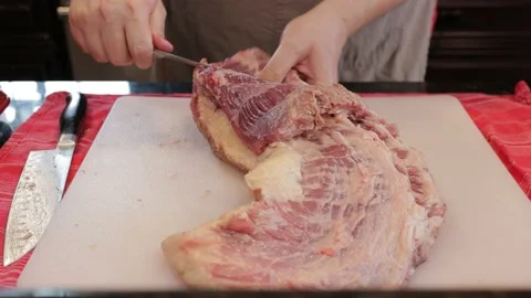 Cutting Meat Video stock 142250623