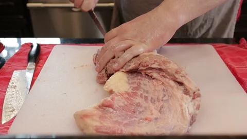 Cutting Meat Video stock 142250661
