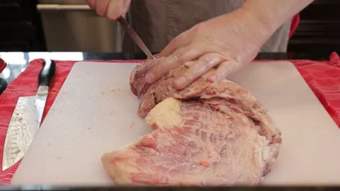 Cutting Meat Video stock 142252327
