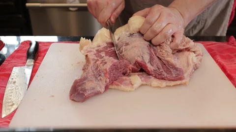 Cutting Meat Video stock 142252531