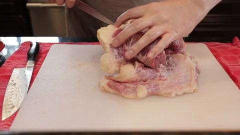 Cutting Meat Video stock 142253849