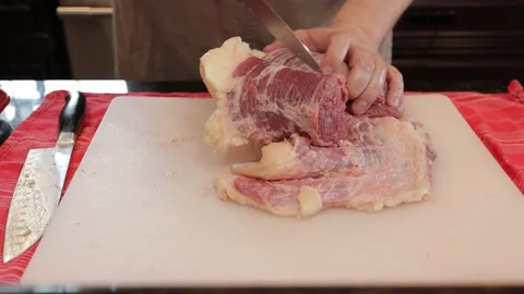 Cutting Meat Video stock 142253866