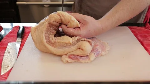 Cutting Meat Video stock 142253873