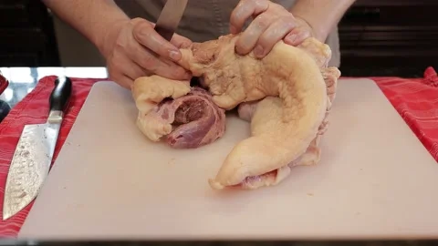 Cutting Meat Video stock 142255129